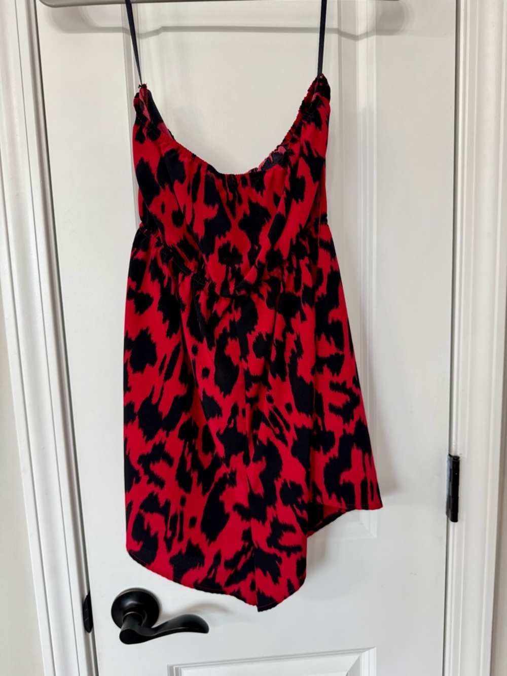 SHEIN Red and Black Leopard Print Romper